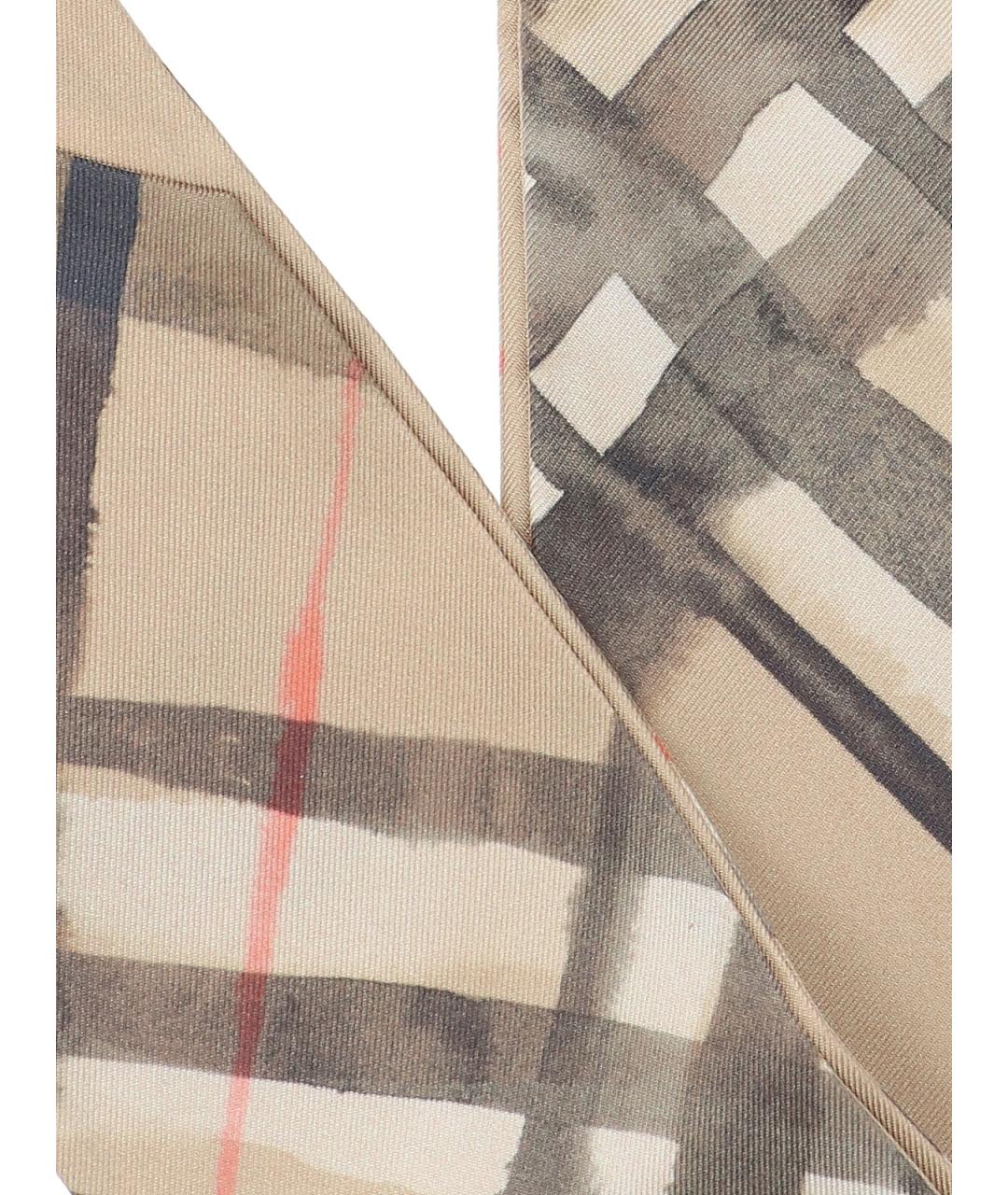 BURBERRY Бежевый шелковый шарф, фото 2
