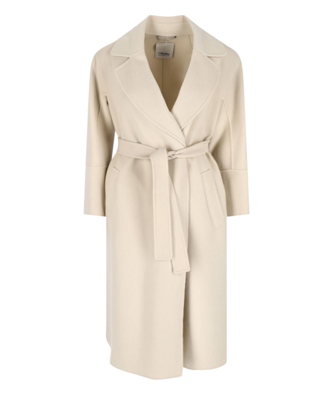 'S MAX MARA Белое шерстяное пальто, фото 3