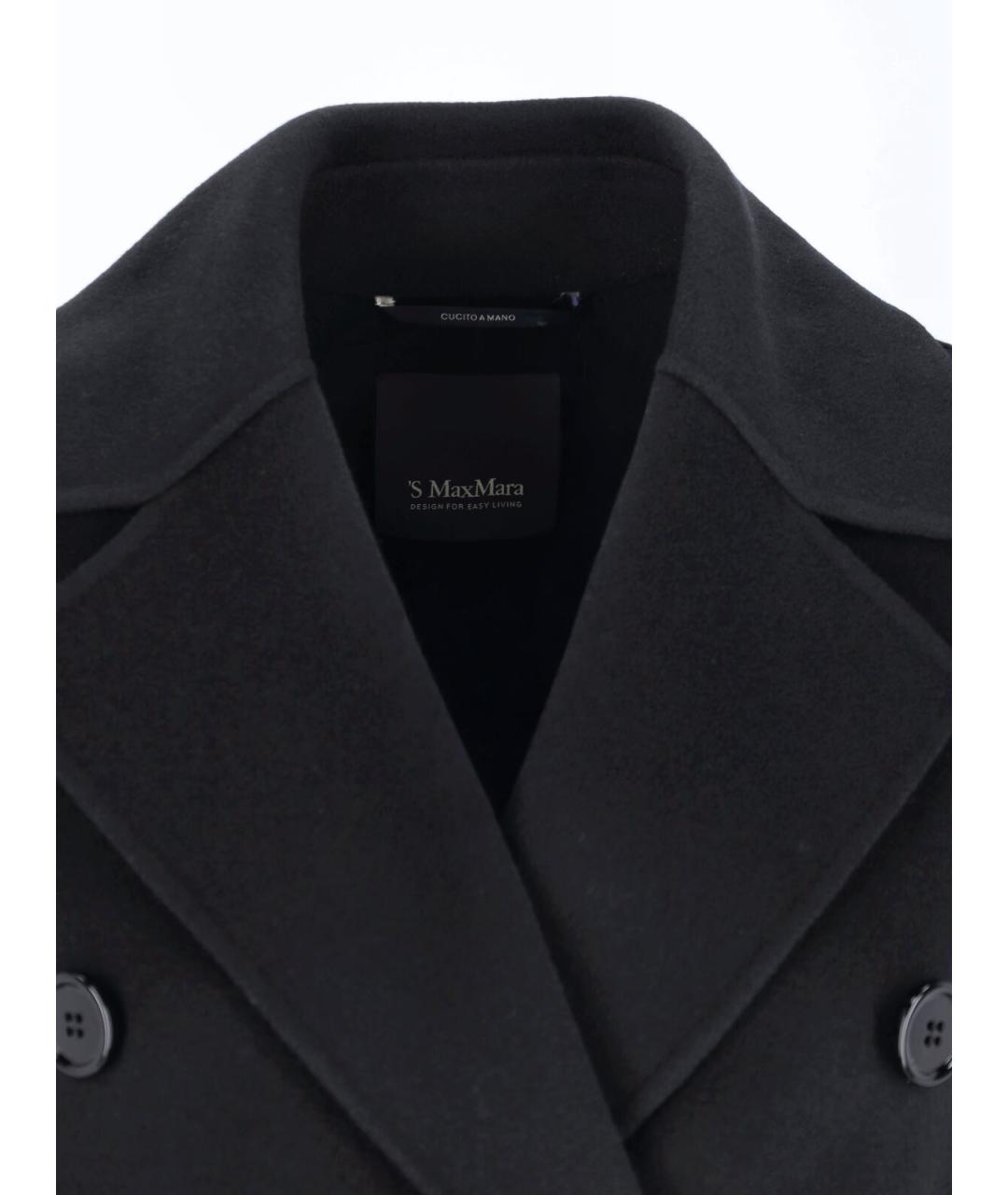 'S MAX MARA Черное шерстяное пальто, фото 3