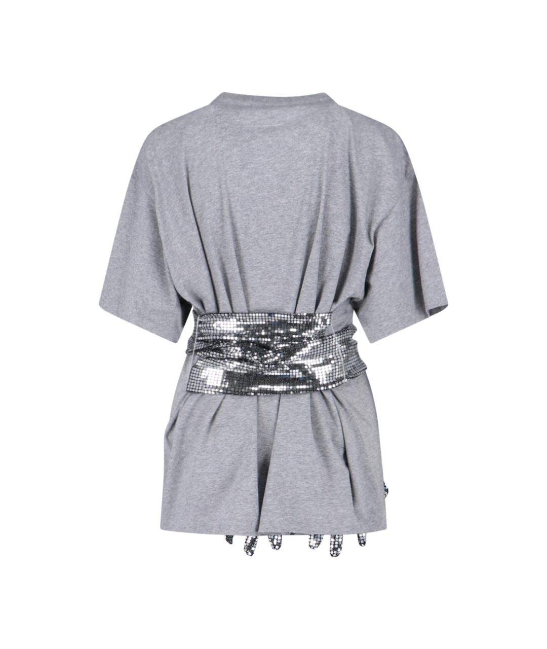 MM6 MAISON MARGIELA Серая хлопковая футболка, фото 2