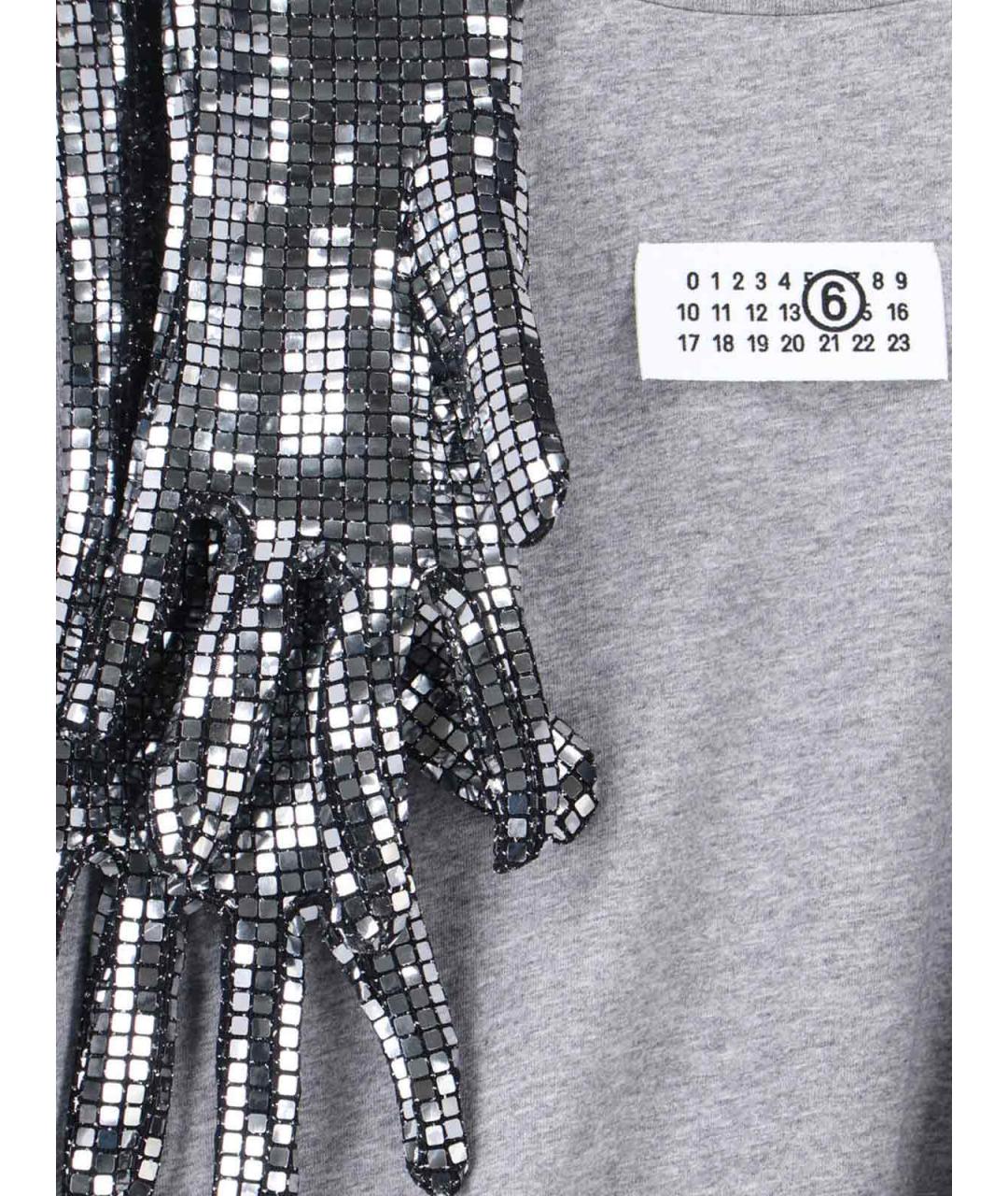 MM6 MAISON MARGIELA Серая хлопковая футболка, фото 5