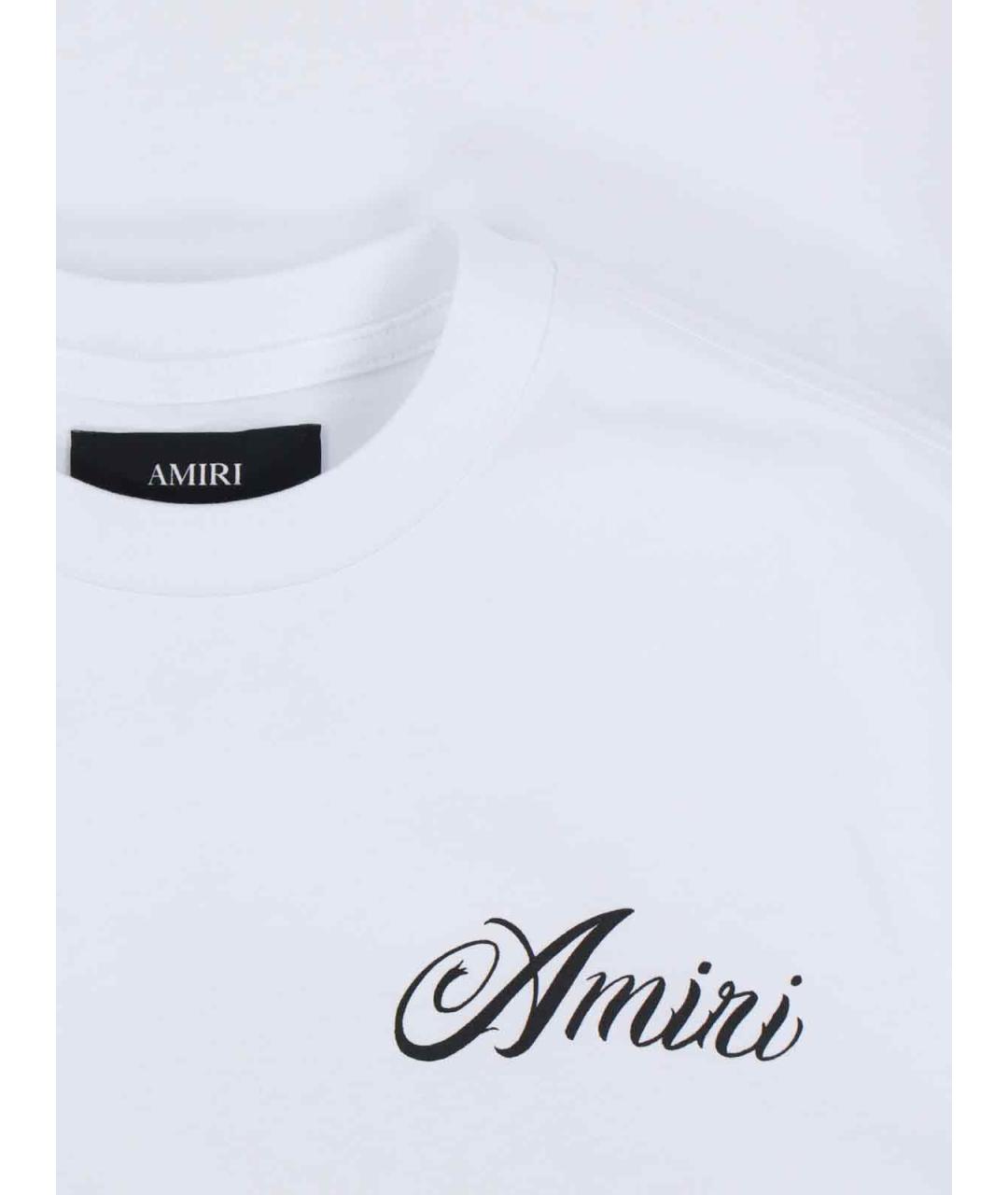 AMIRI Белая хлопковая футболка, фото 3