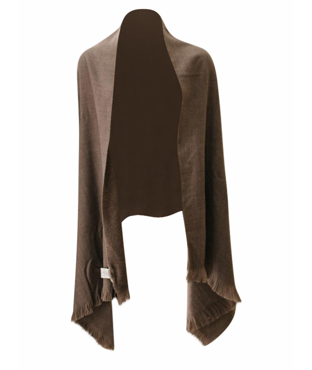 GENTRY PORTOFINO Серый шерстяной шарф, фото 1