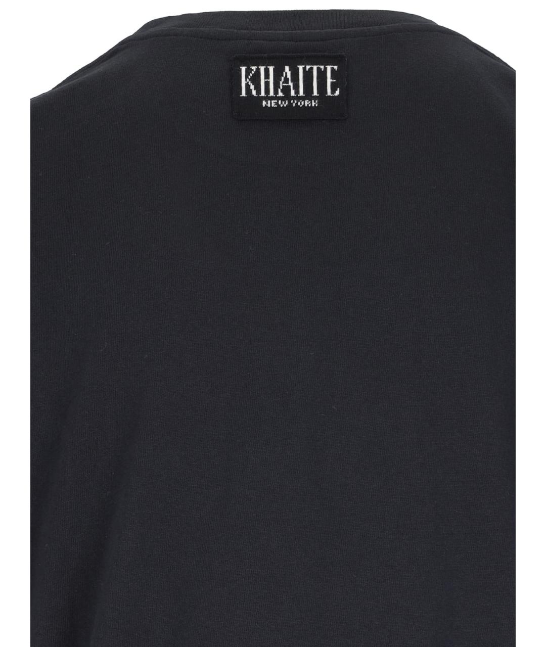 KHAITE Черная хлопковая футболка, фото 3