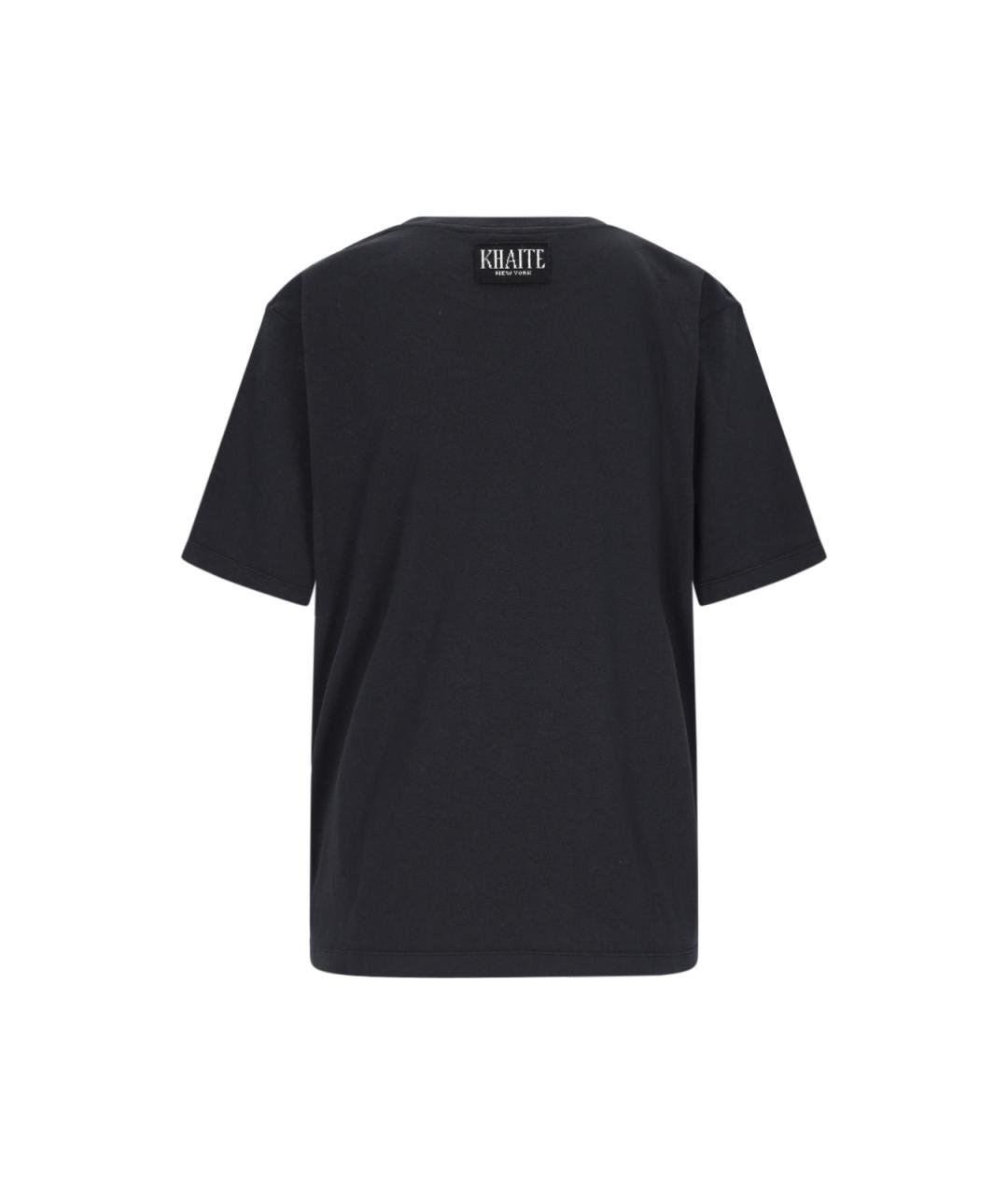 KHAITE Черная хлопковая футболка, фото 2