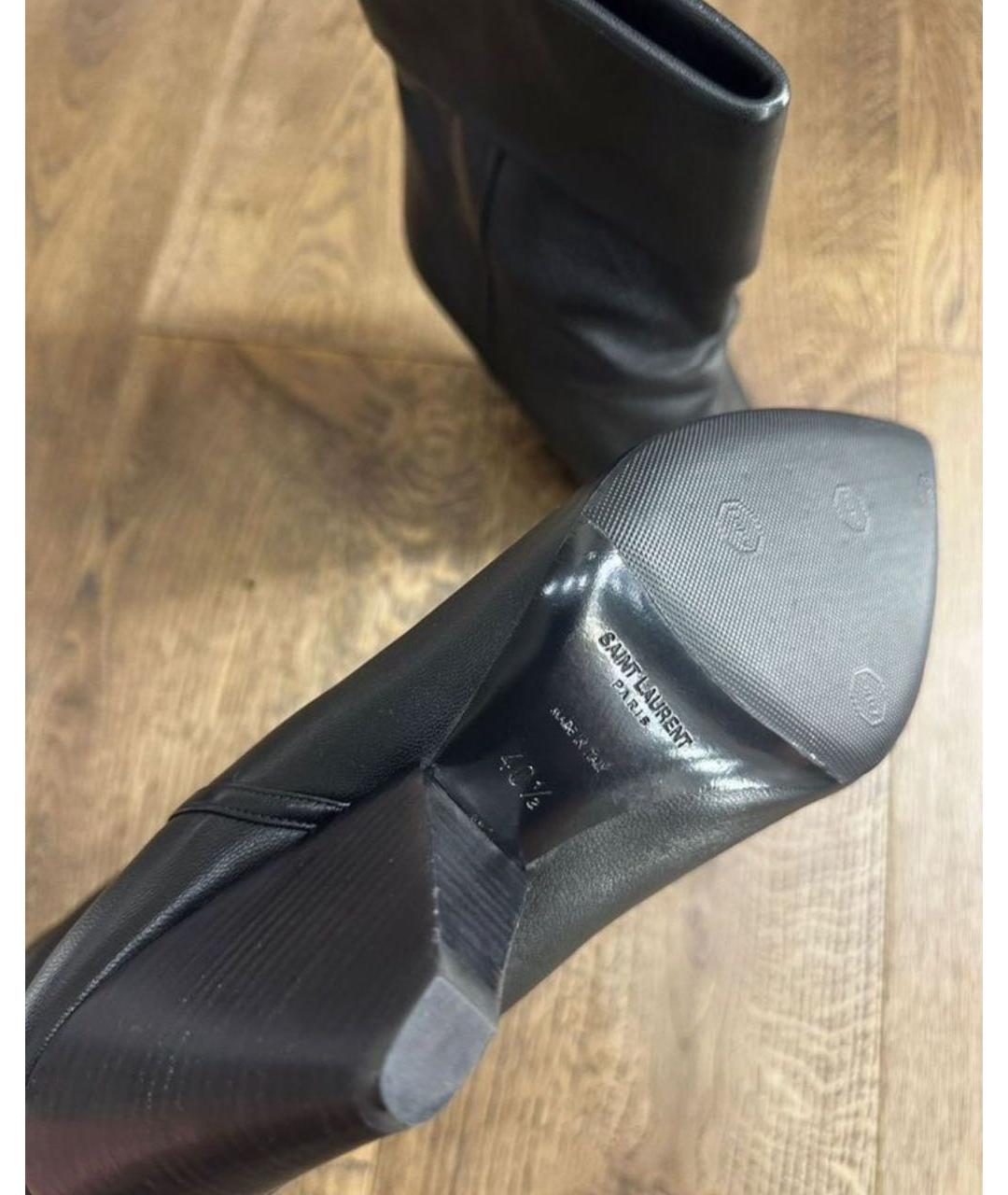 SAINT LAURENT Черные кожаные ботильоны, фото 3