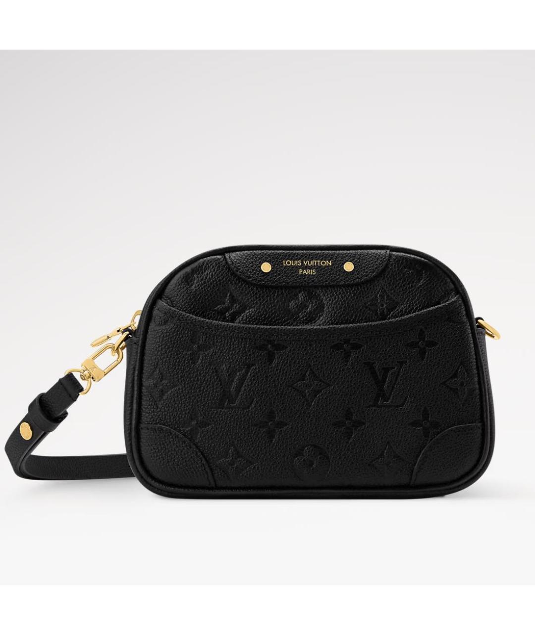 LOUIS VUITTON Черная кожаная сумка через плечо, фото 4