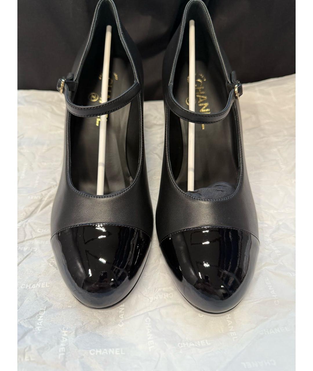 CHANEL Черные кожаные туфли, фото 2