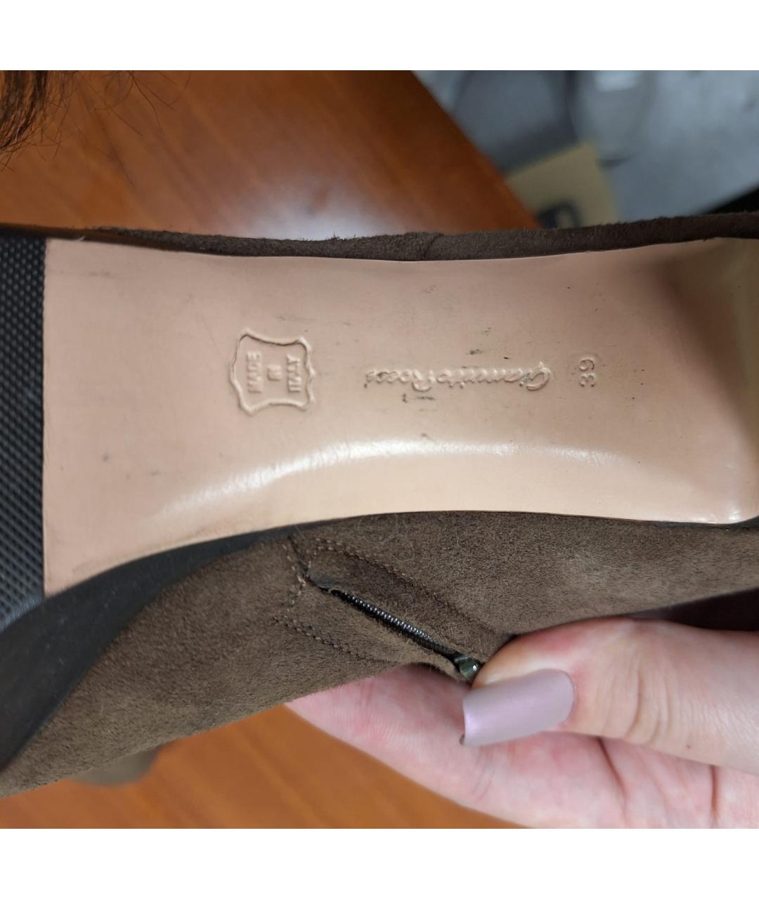 GIANVITO ROSSI Коричневые замшевые ботильоны, фото 4