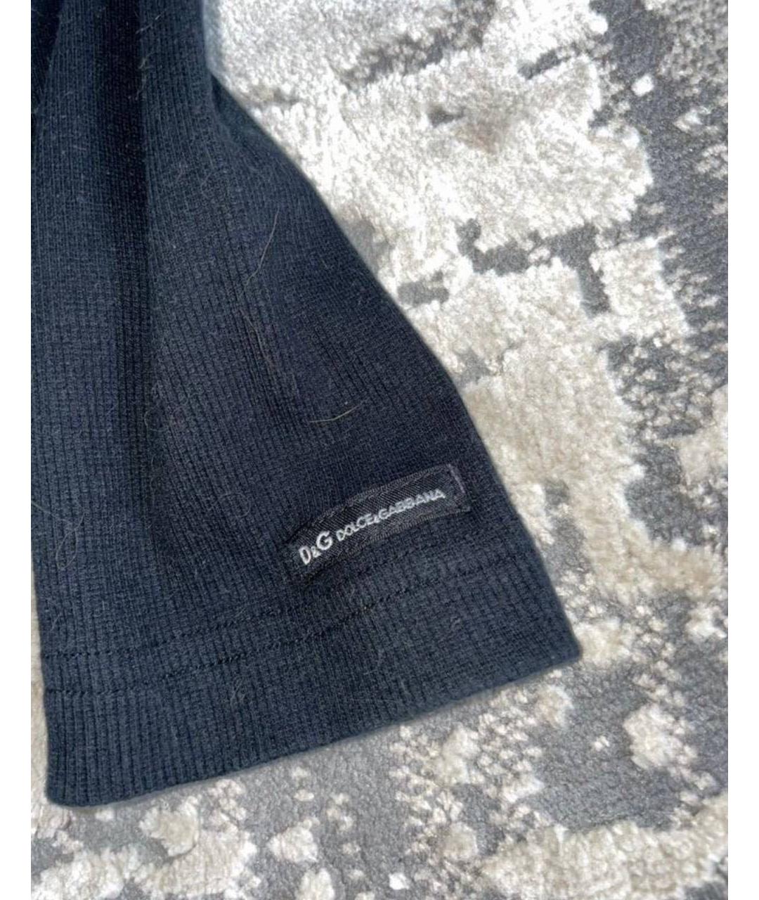 DOLCE&GABBANA Темно-синяя хлопковая водолазка, фото 2