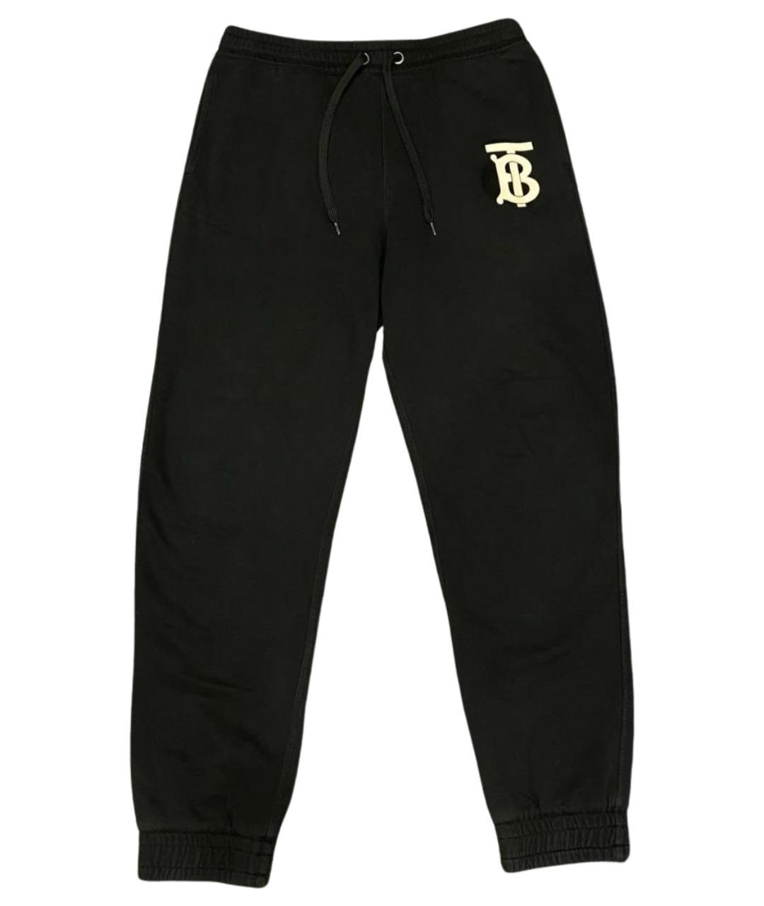 BURBERRY Черные хлопковые повседневные брюки, фото 1