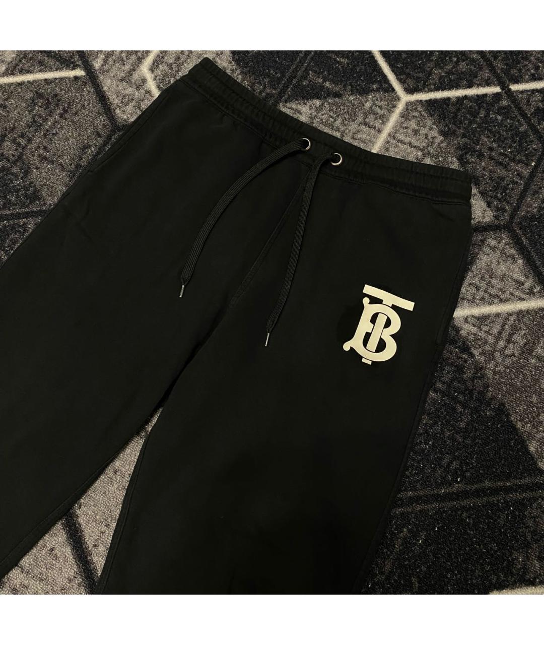 BURBERRY Черные хлопковые повседневные брюки, фото 3