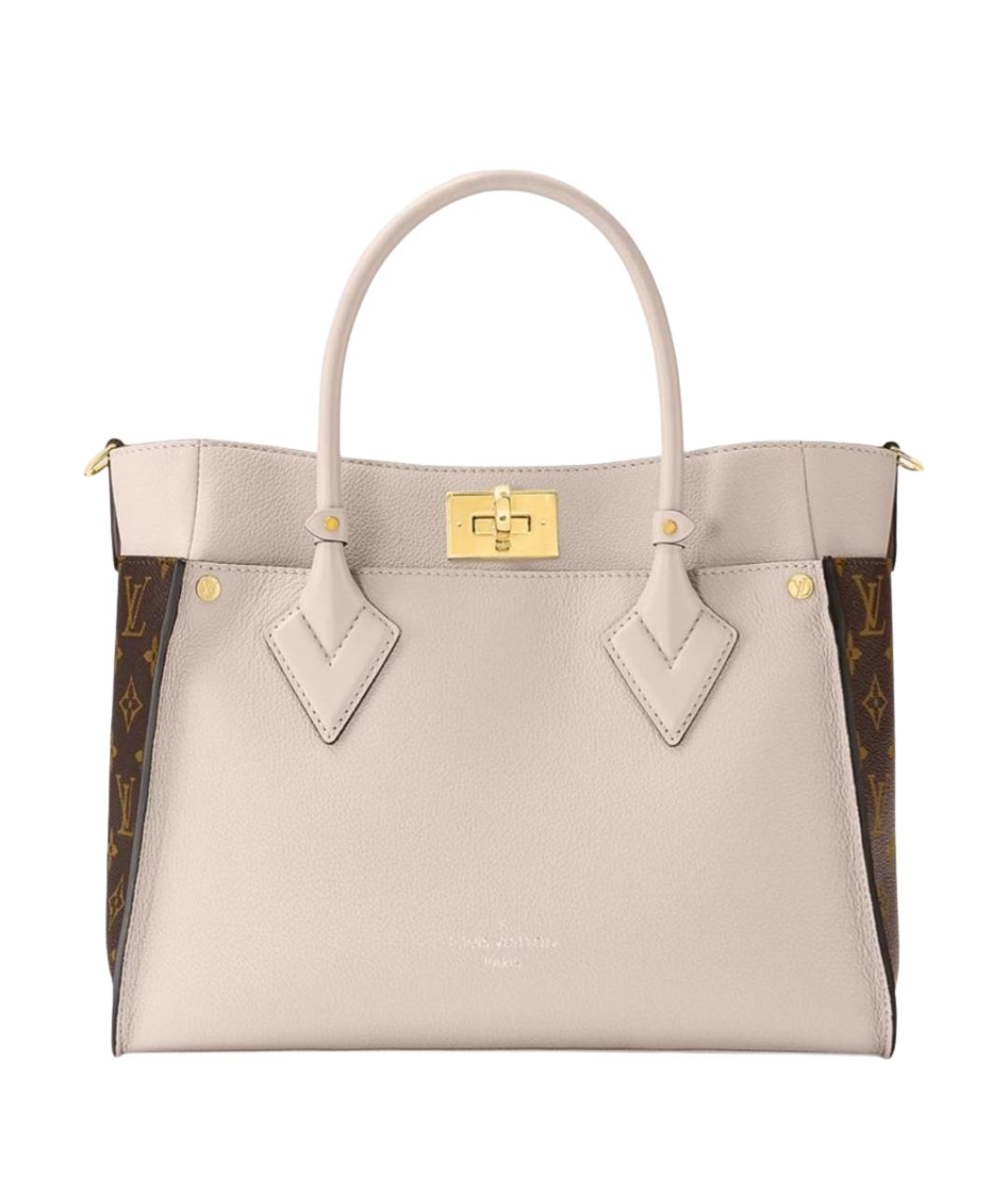 LOUIS VUITTON Бежевая кожаная сумка тоут, фото 1