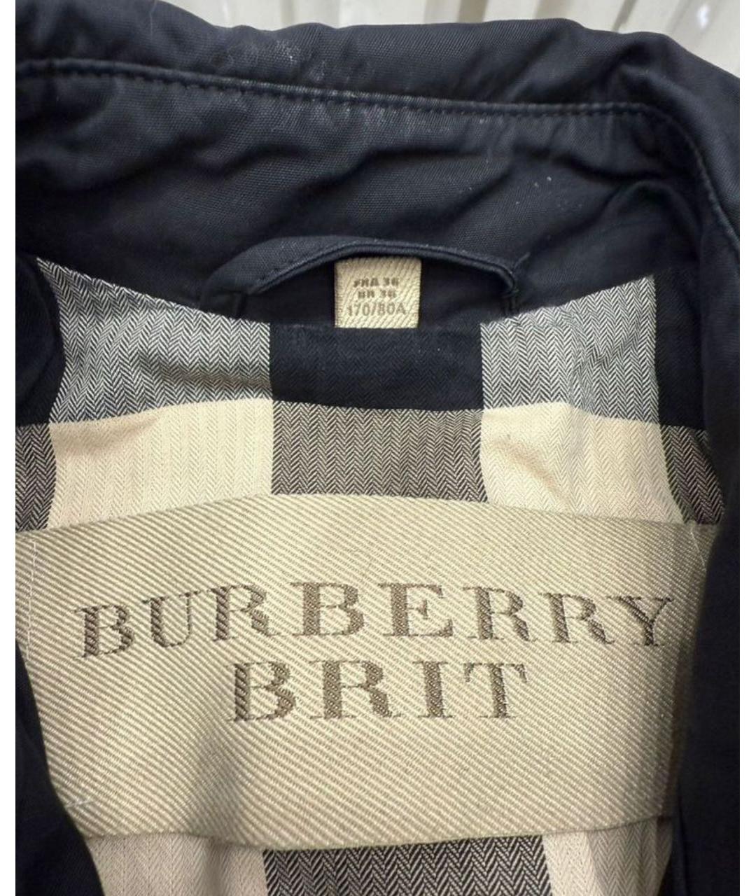 BURBERRY Черный хлопковый тренч/плащ, фото 4