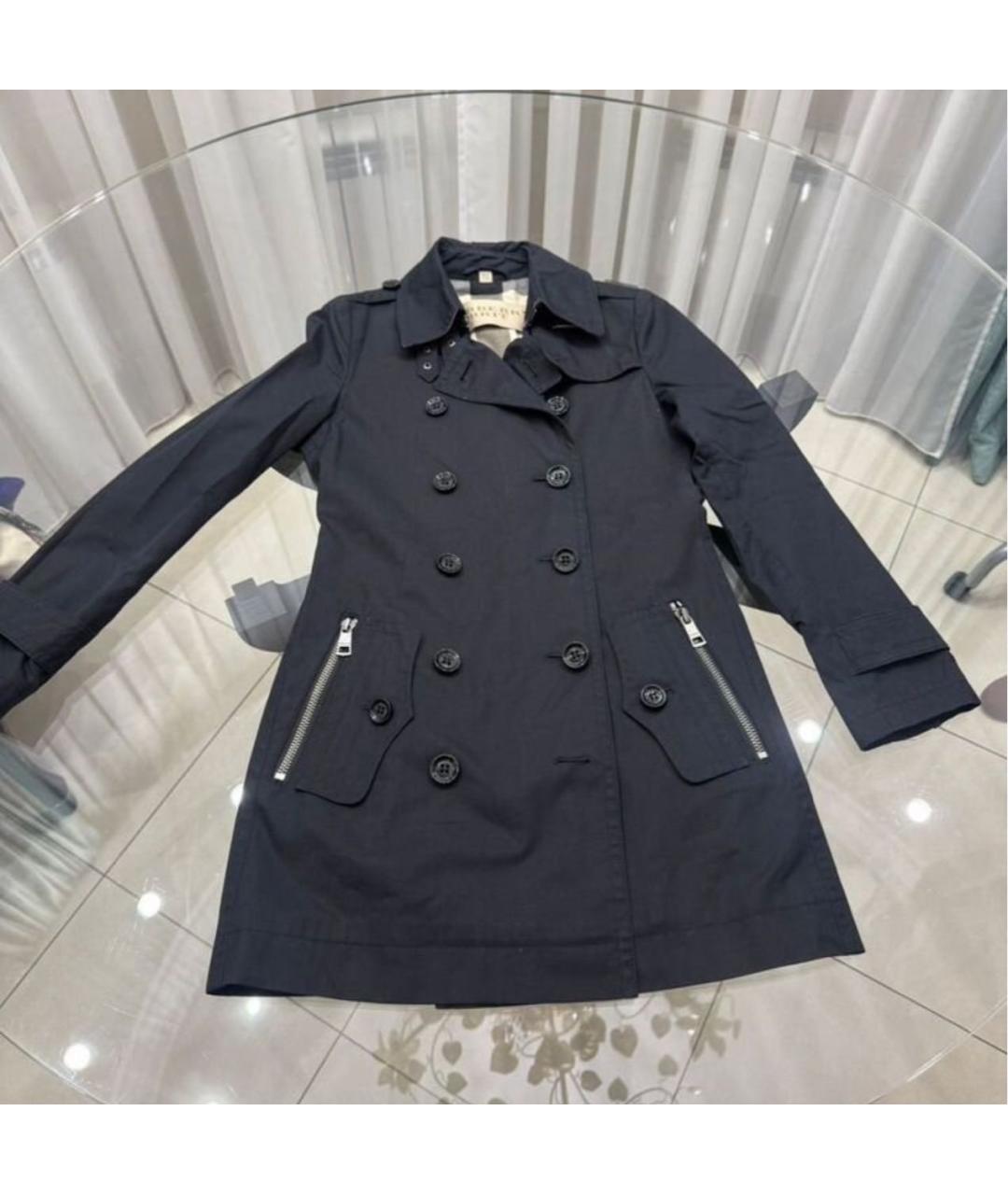 BURBERRY Черный хлопковый тренч/плащ, фото 5