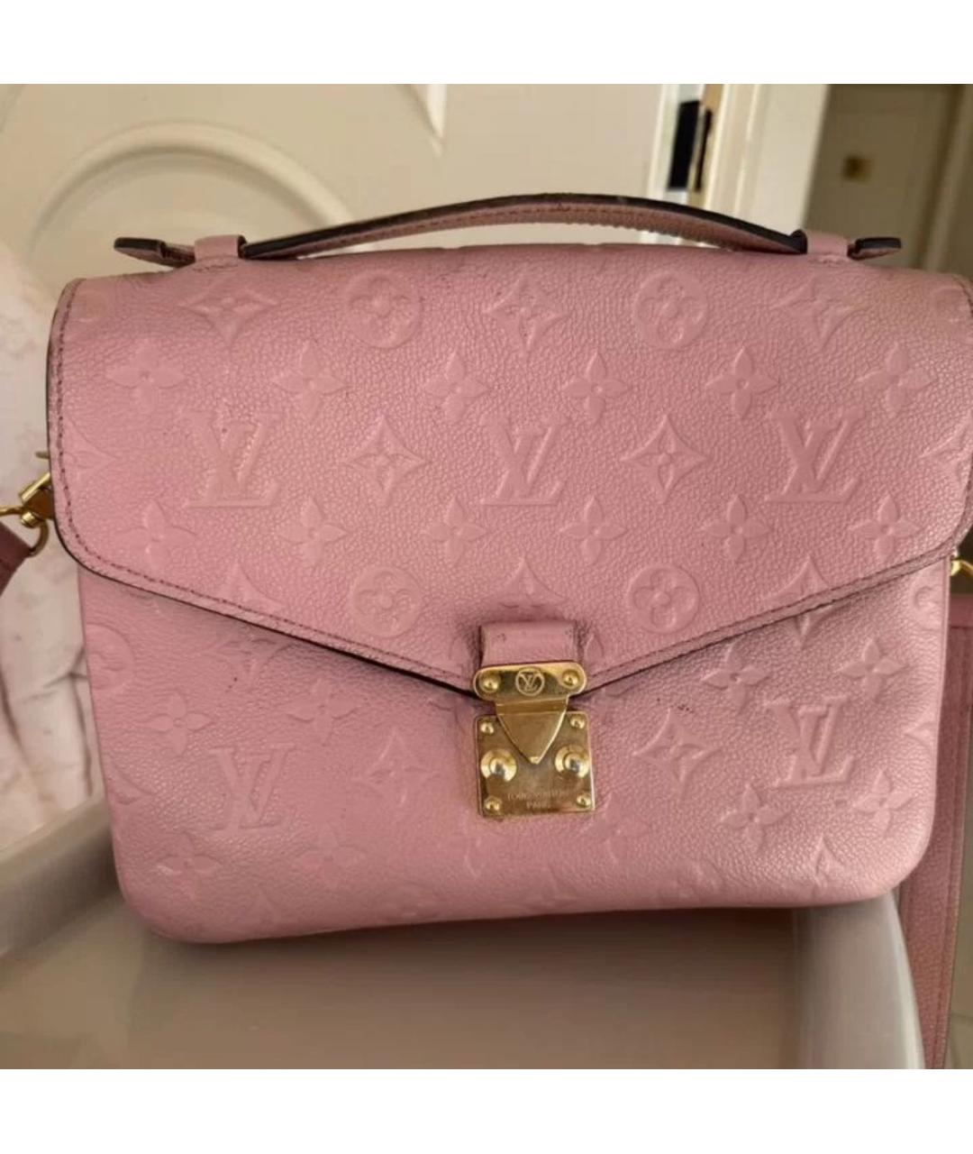 LOUIS VUITTON Розовая кожаная сумка через плечо, фото 3