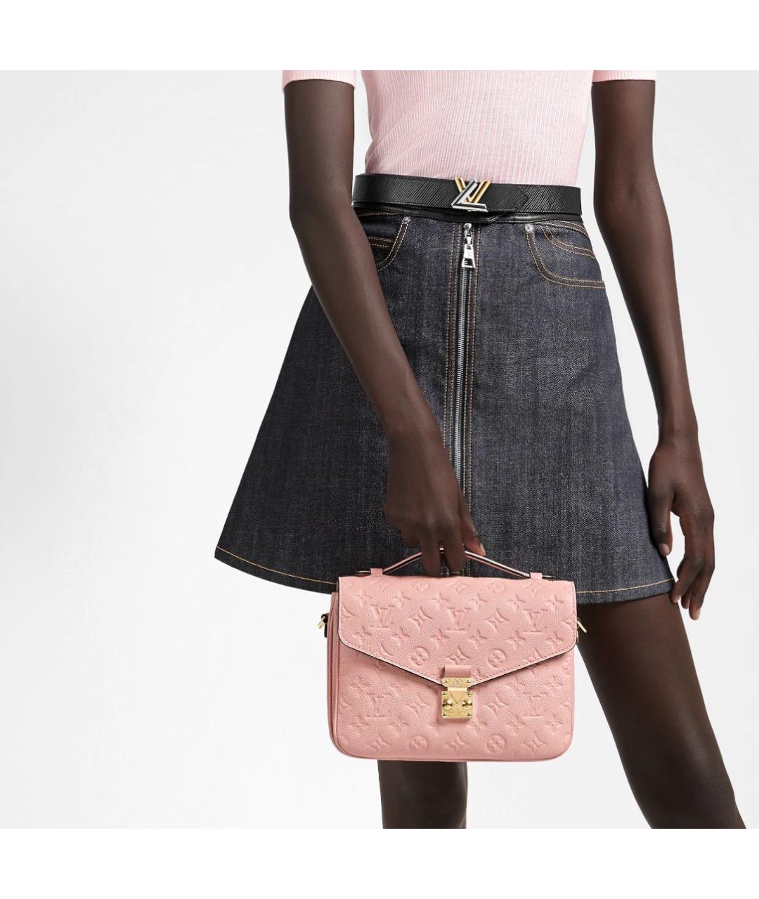 LOUIS VUITTON Розовая кожаная сумка через плечо, фото 7