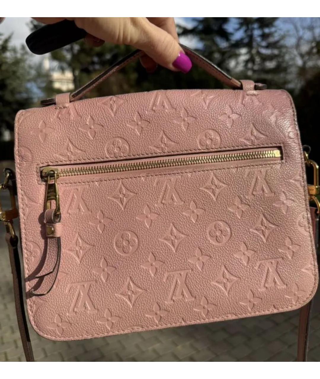 LOUIS VUITTON Розовая кожаная сумка через плечо, фото 4