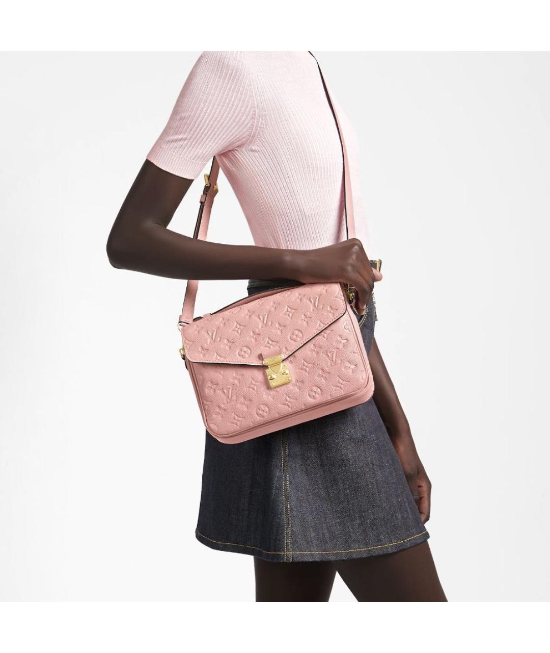 LOUIS VUITTON Розовая кожаная сумка через плечо, фото 8