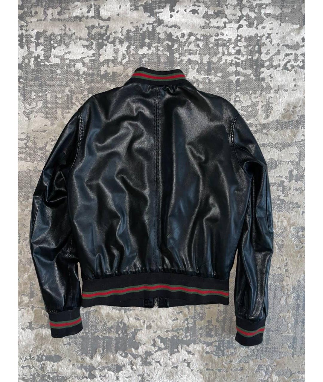 GUCCI Черная кожаная куртка, фото 2