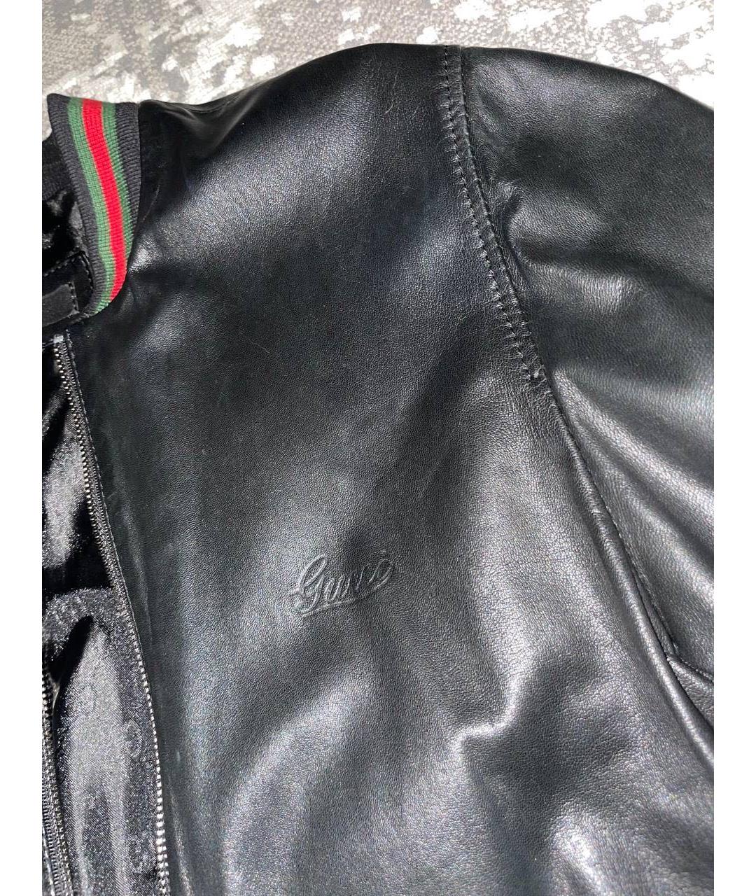 GUCCI Черная кожаная куртка, фото 3