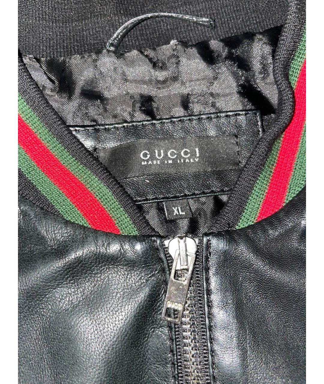 GUCCI Черная кожаная куртка, фото 4