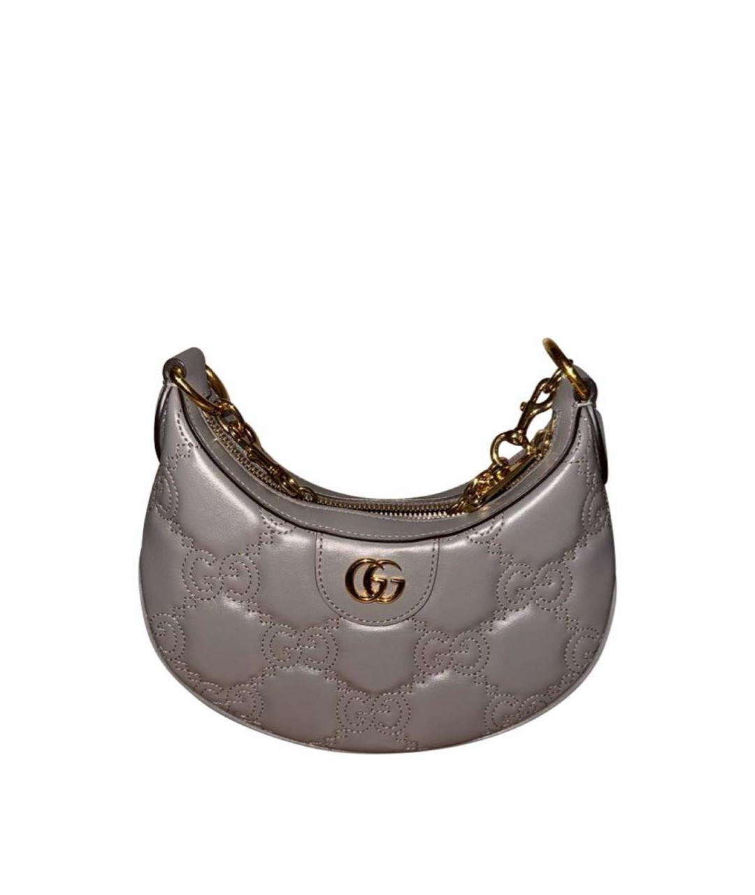 GUCCI Серая кожаная сумка через плечо, фото 5