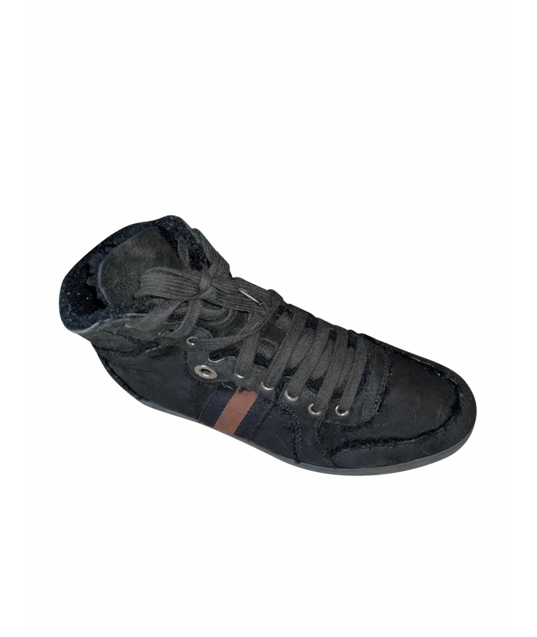 GUCCI Черные замшевые высокие кроссовки / кеды, фото 5