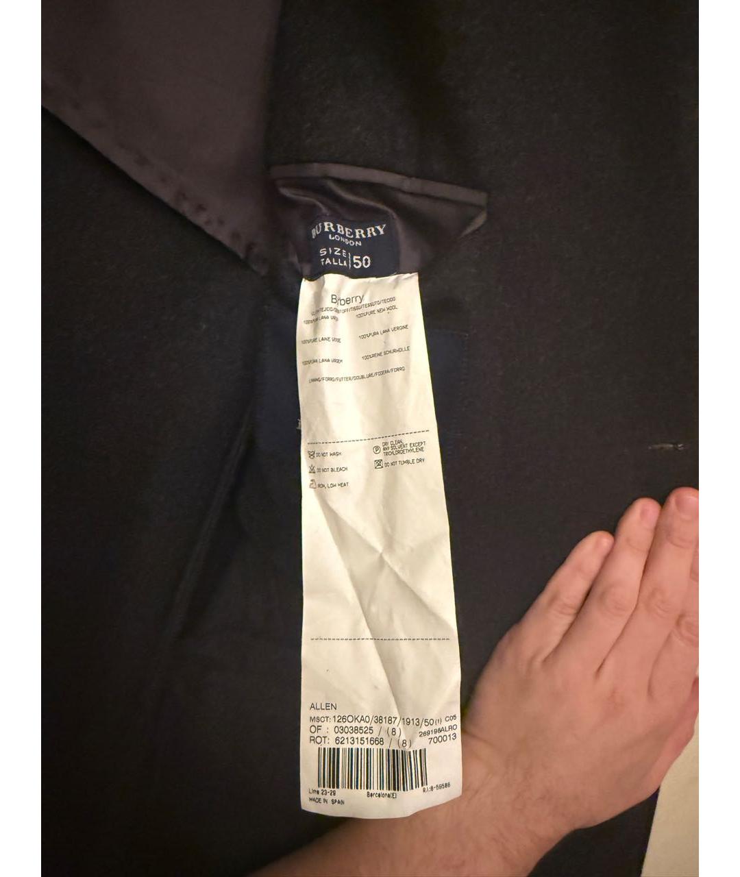 BURBERRY Антрацитовое шерстяное пальто, фото 5