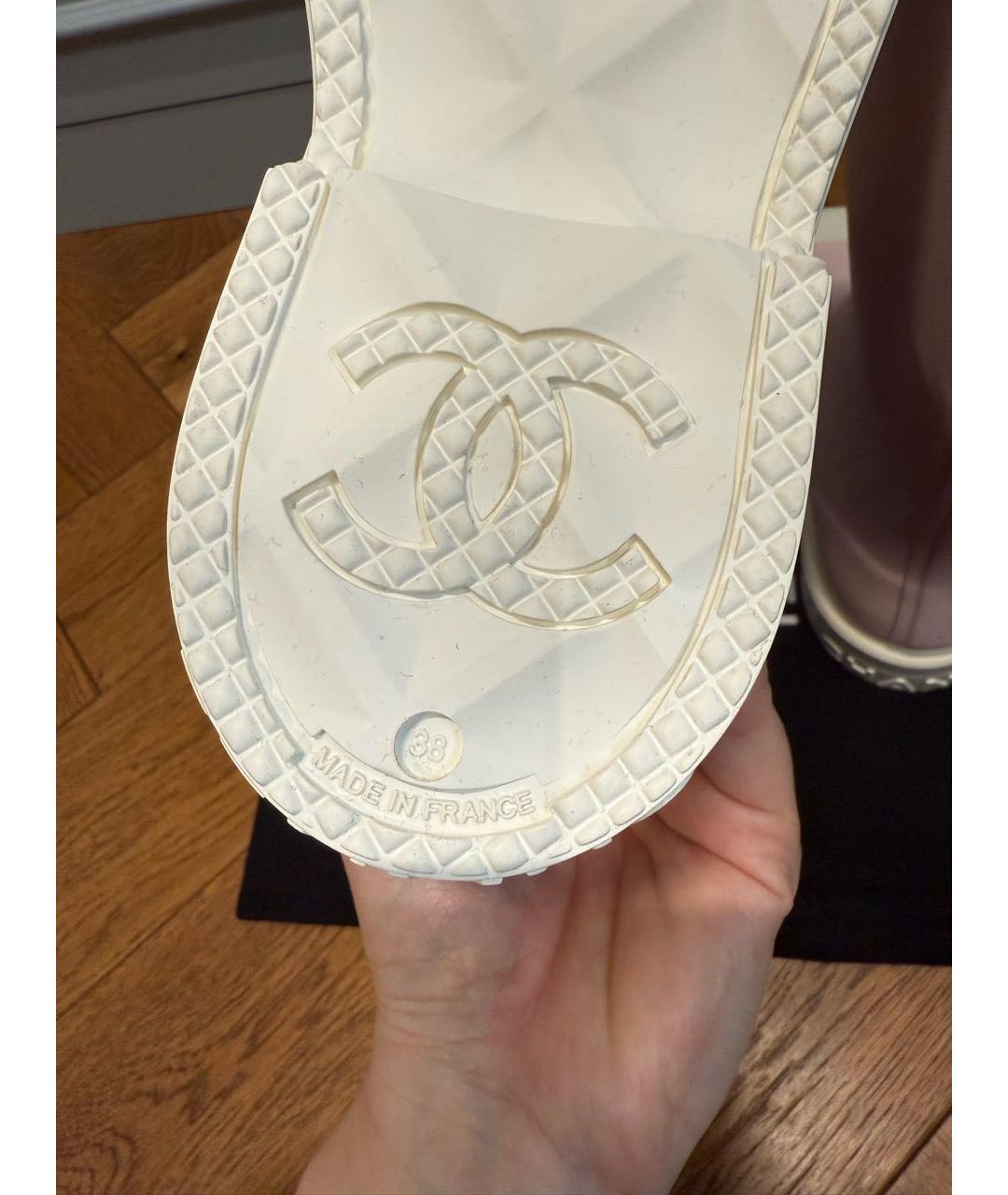 CHANEL Розовые резиновые сапоги, фото 4