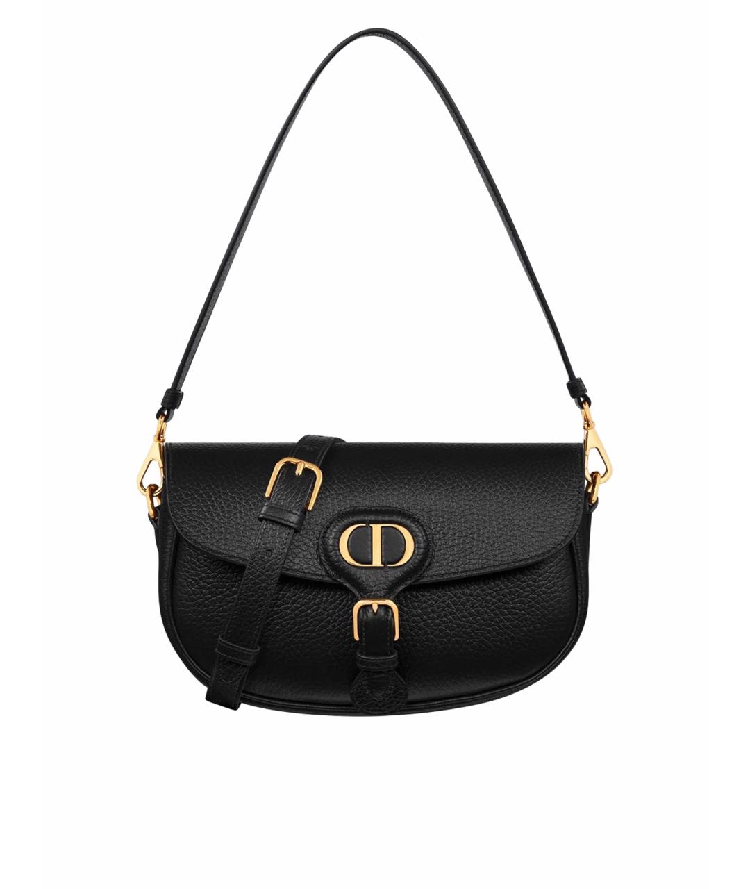 CHRISTIAN DIOR Черная кожаная сумка с короткими ручками, фото 1