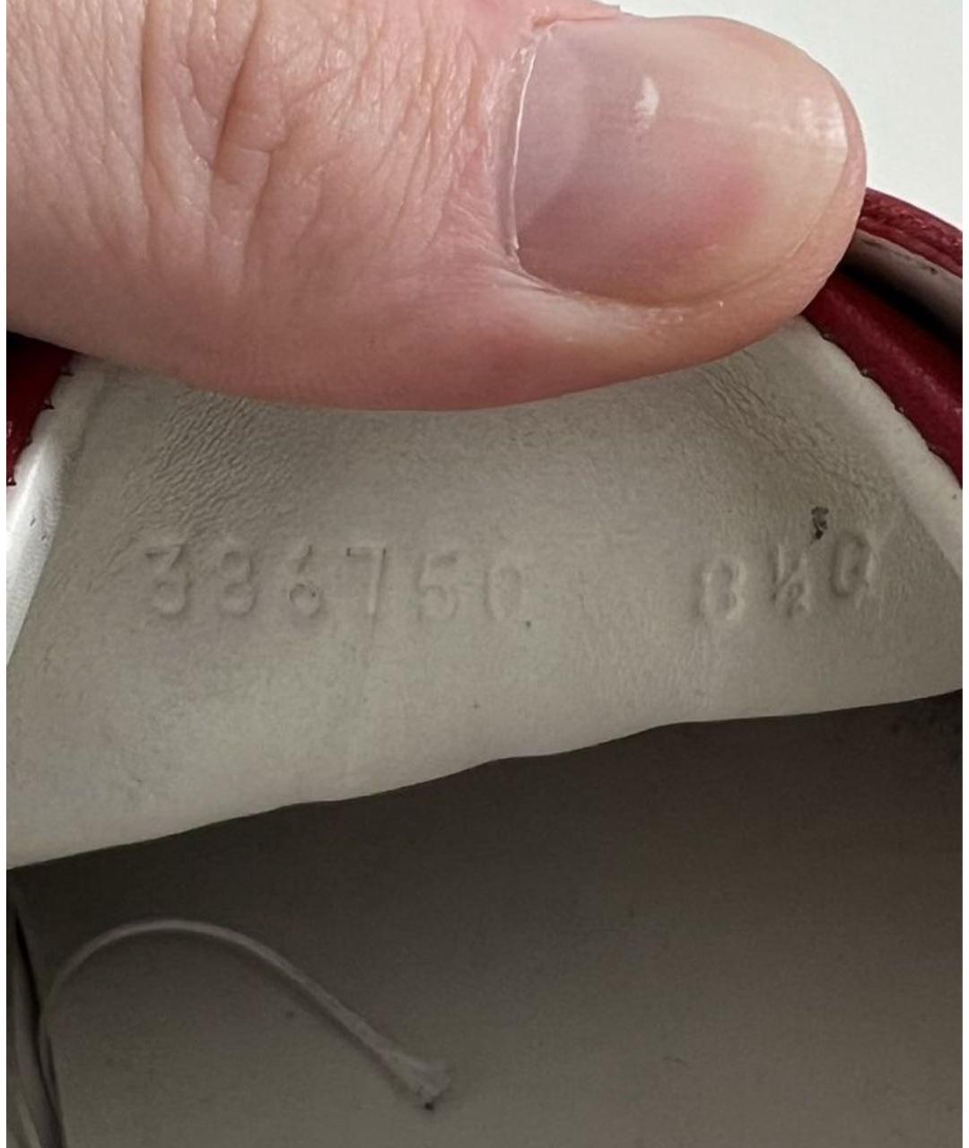 GUCCI Красные кожаные низкие кроссовки / кеды, фото 3