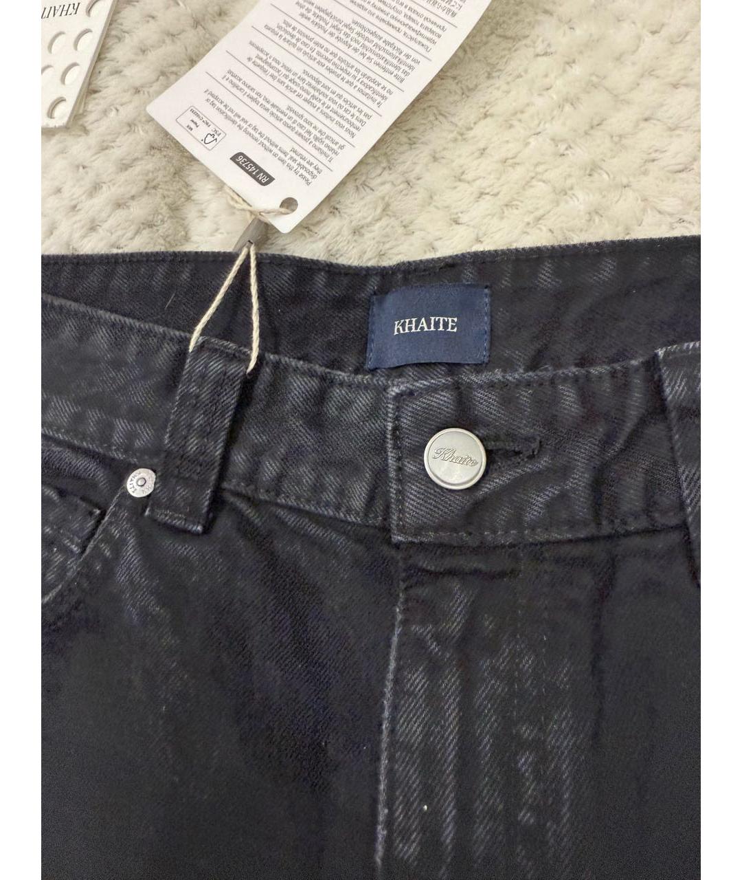 KHAITE Антрацитовые хлопковые прямые джинсы, фото 4