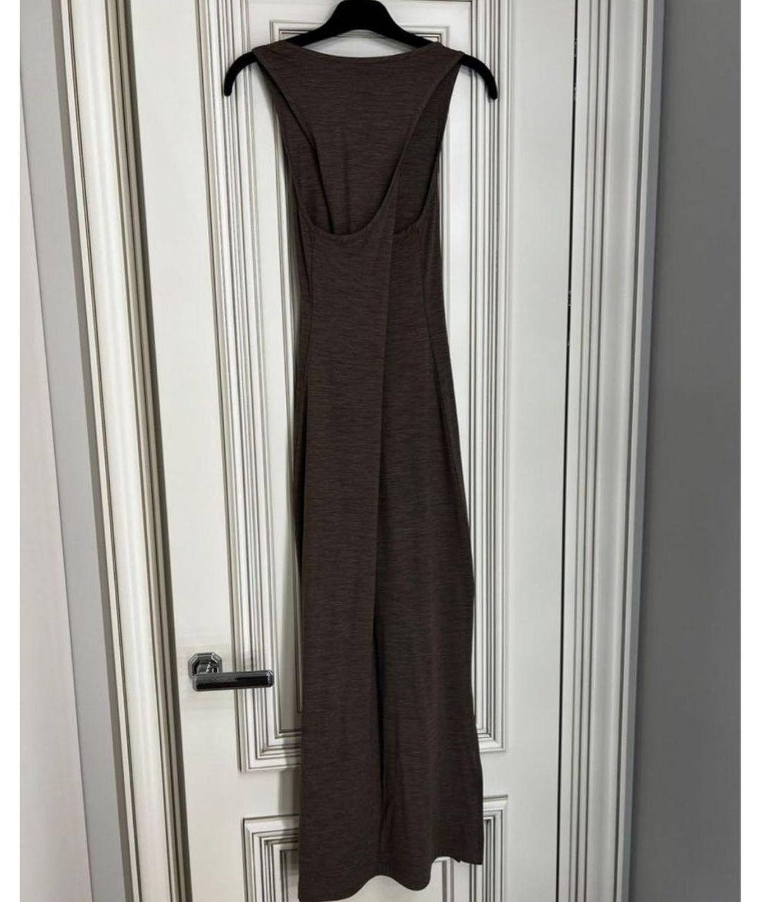 LOEWE Коричневое шерстяное повседневное платье, фото 4