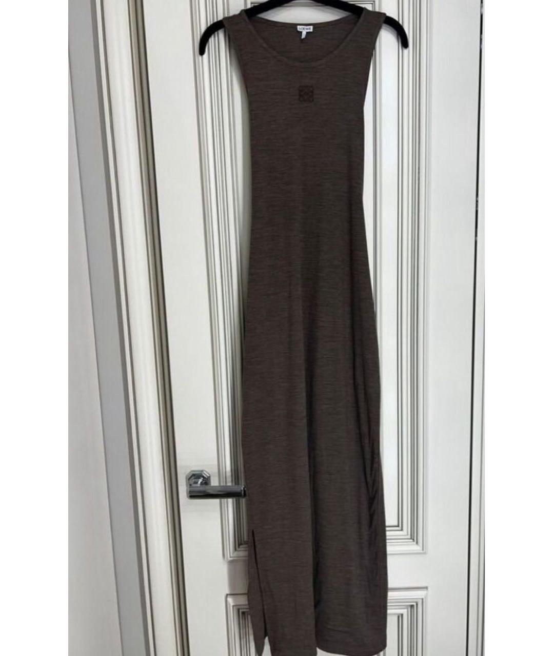 LOEWE Коричневое шерстяное повседневное платье, фото 2