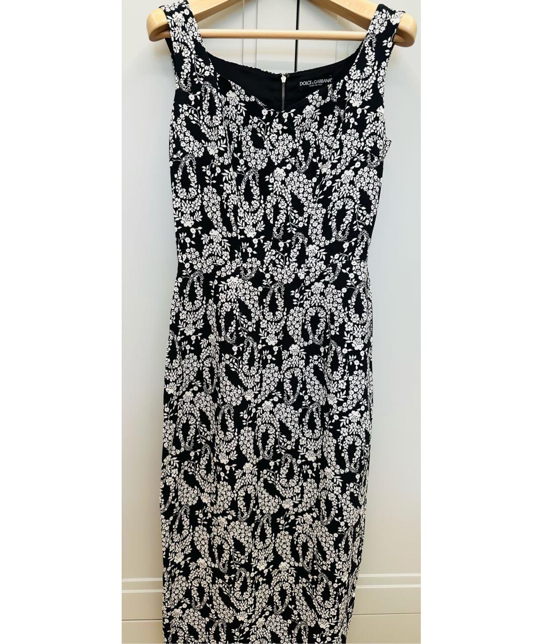 DOLCE&GABBANA Темно-синее хлопковое повседневное платье, фото 5