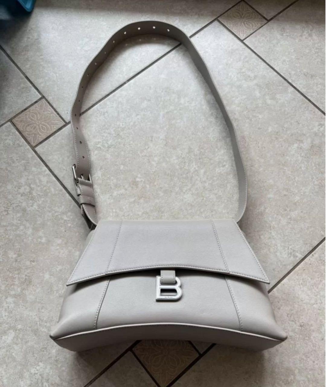 BALENCIAGA Серая кожаная сумка через плечо, фото 6