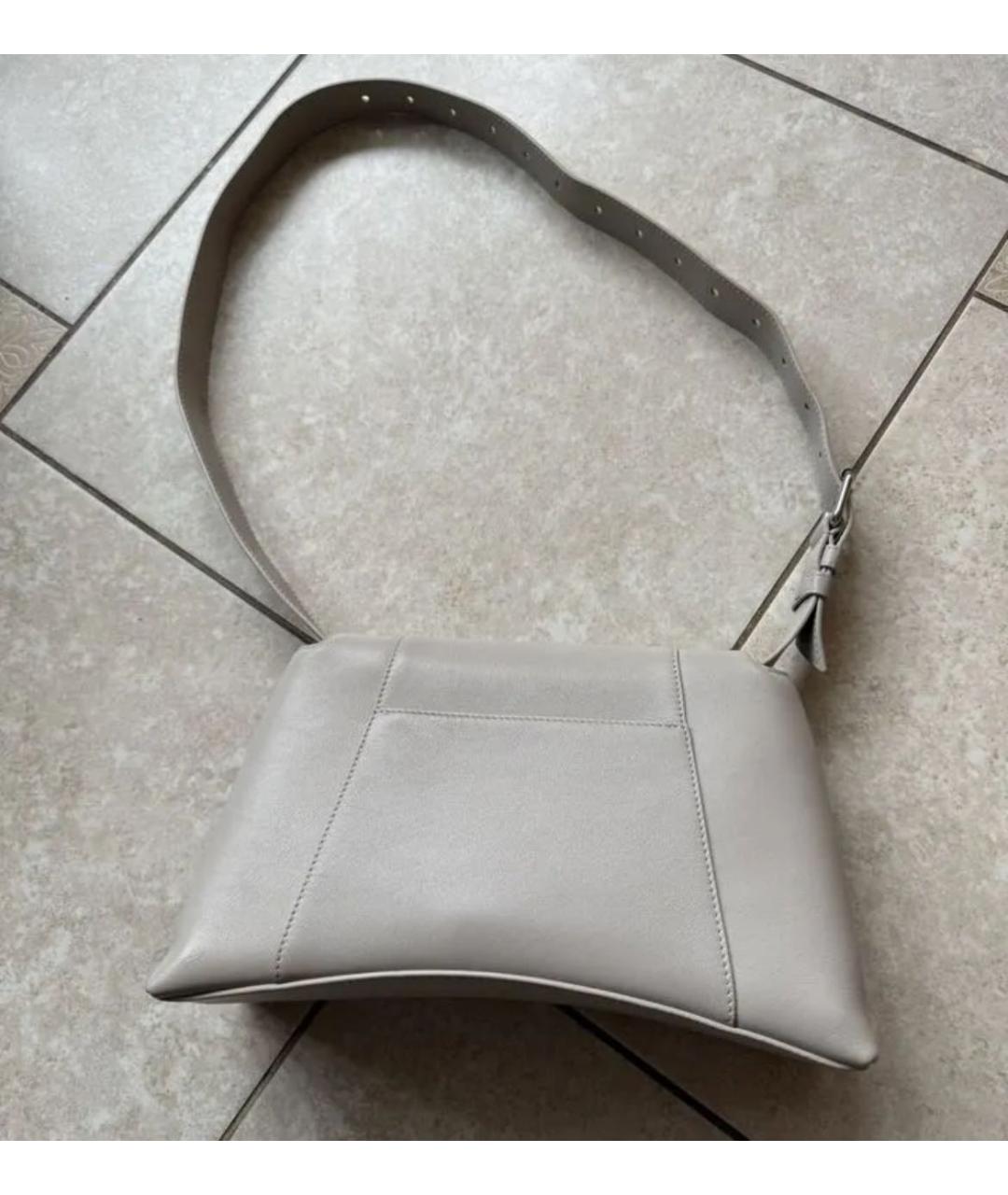 BALENCIAGA Серая кожаная сумка через плечо, фото 2