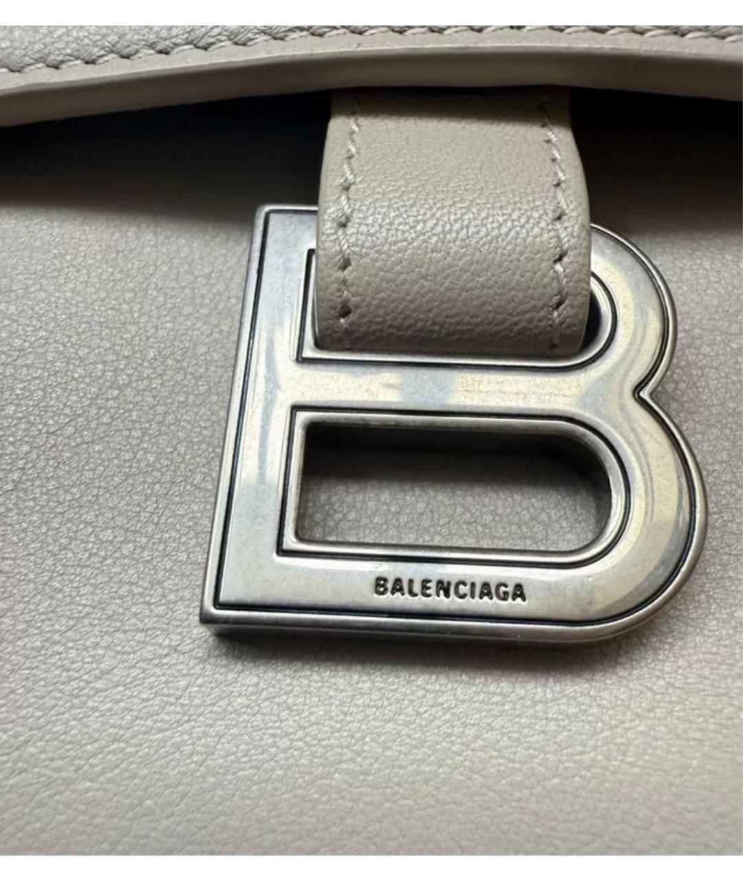 BALENCIAGA Серая кожаная сумка через плечо, фото 3