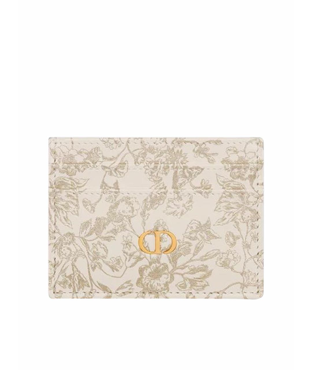 CHRISTIAN DIOR Золотой кожаный кардхолдер, фото 1
