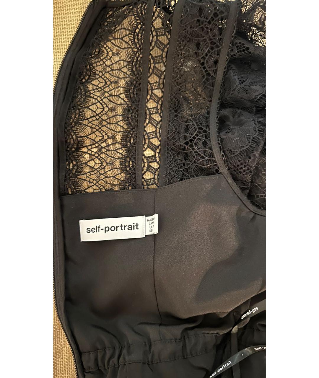 SELF-PORTRAIT Черное кружевное коктейльное платье, фото 3