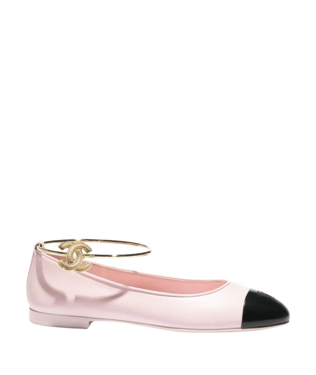 CHANEL Розовые кожаные балетки, фото 1