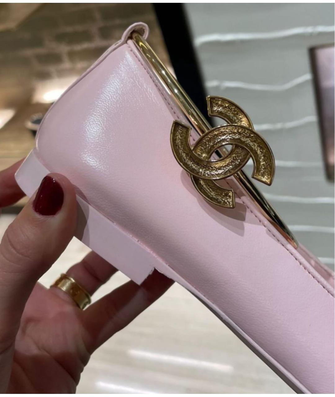 CHANEL Розовые кожаные балетки, фото 5