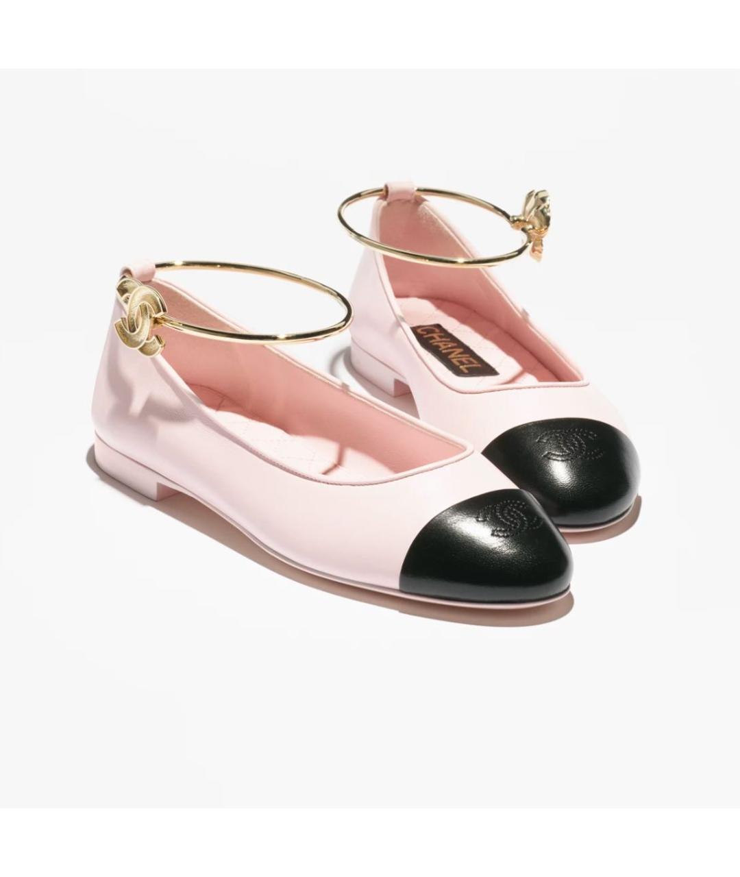 CHANEL Розовые кожаные балетки, фото 6