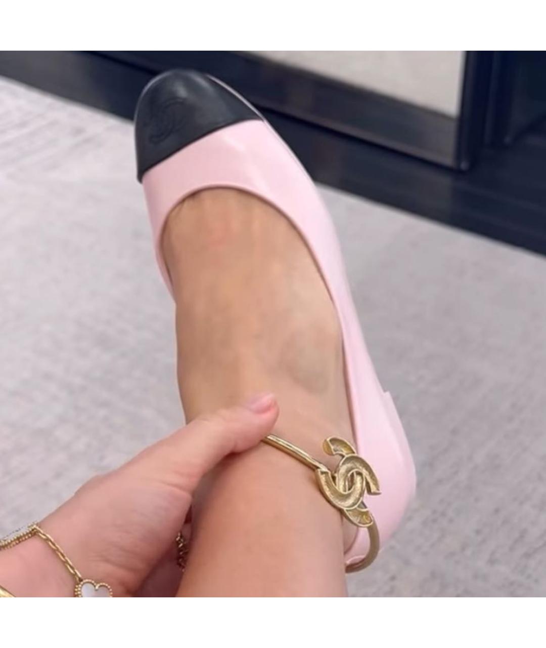 CHANEL Розовые кожаные балетки, фото 4