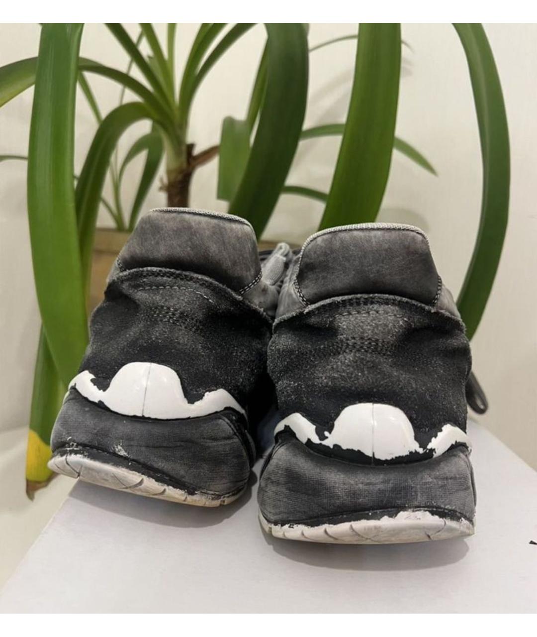 MM6 MAISON MARGIELA Антрацитовые кожаные низкие кроссовки / кеды, фото 4