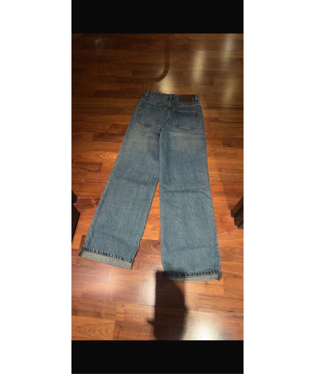 12 STOREEZ Синие хлопковые прямые джинсы, фото 3