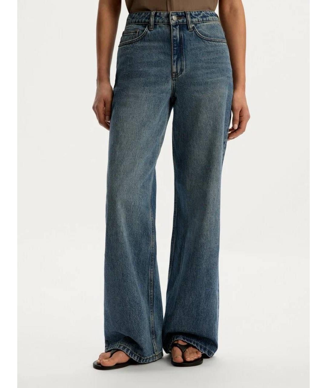 12 STOREEZ Синие хлопковые прямые джинсы, фото 2