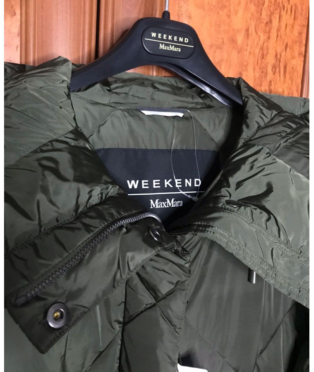 WEEKEND MAX MARA Хаки полиамидовый пуховик, фото 5