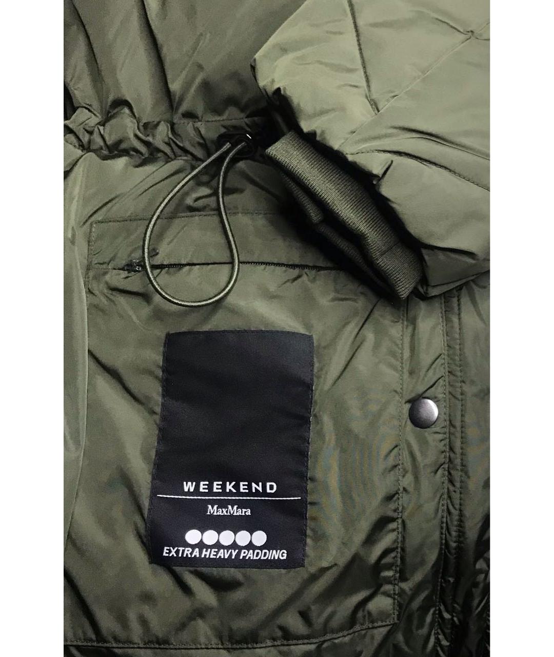 WEEKEND MAX MARA Хаки полиамидовый пуховик, фото 7